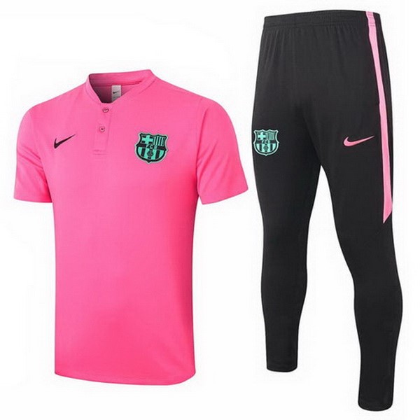 Polo Football Barcelone Ensemble Complet 2020-21 Rose Noir